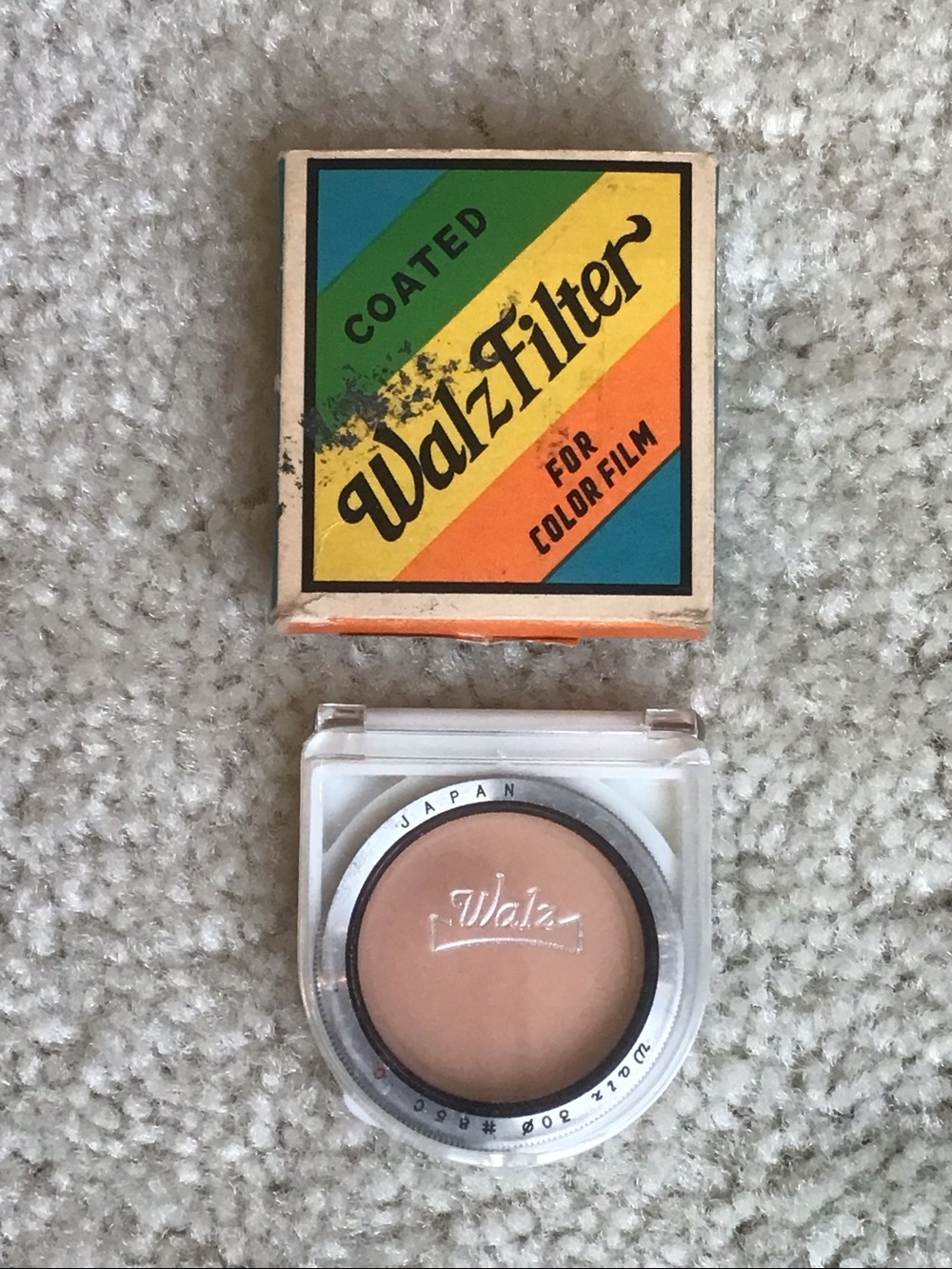 Vintage Walz Filter for Color Film with Original Packaging, Type F (85C)